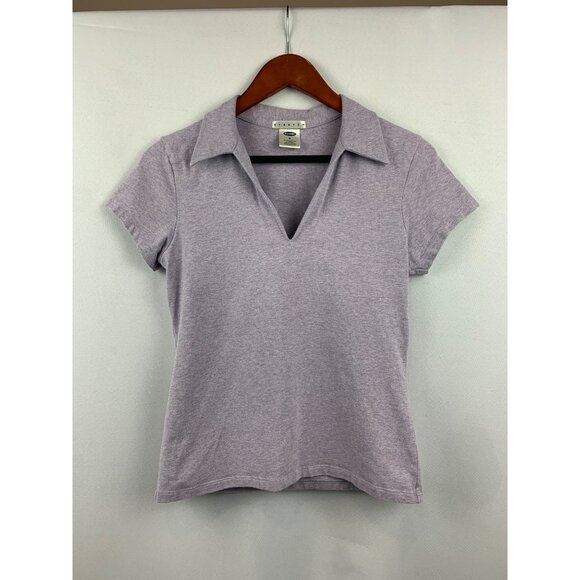Old Navy Womens Stretch Polo Shirt M Purple - Picture 1 of 4